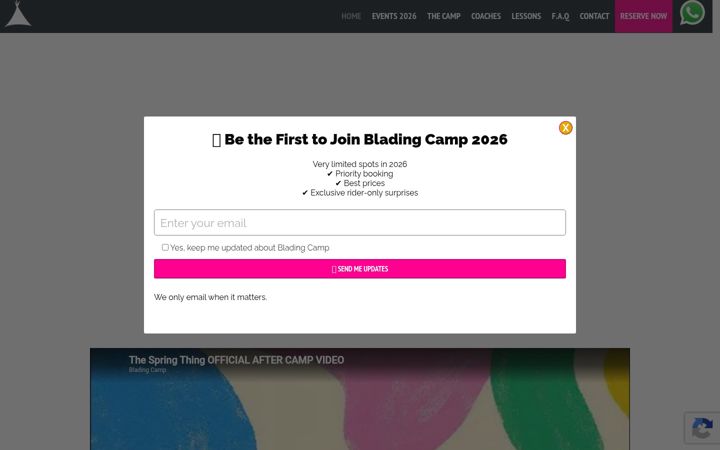 Screenshot of bladingcamp.com