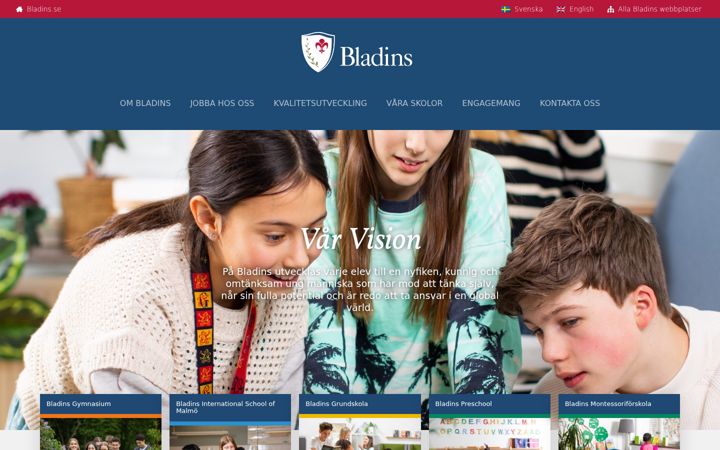 Screenshot of bladins.se