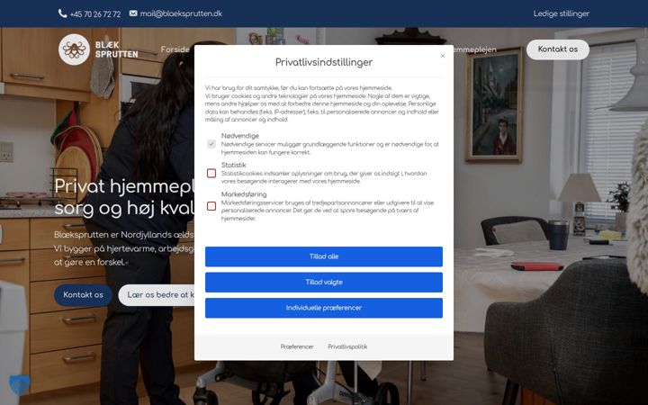 Screenshot of blaeksprutten.dk