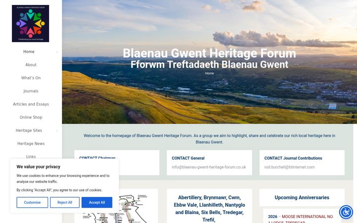Ekrano kopija blaenau-gwent-heritage-forum.co.uk
