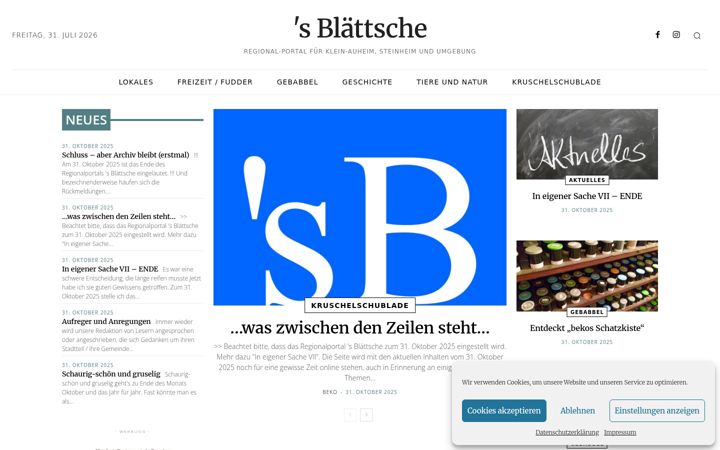 Screenshot of blaettsche.de