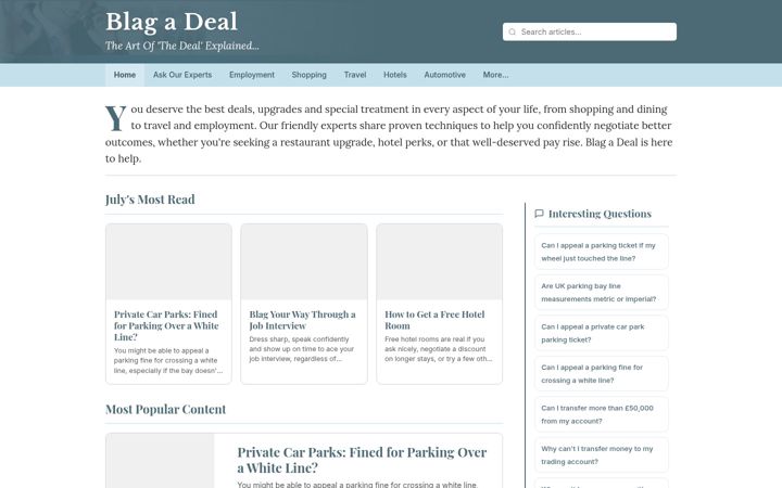 Screenshot of blagadeal.co.uk