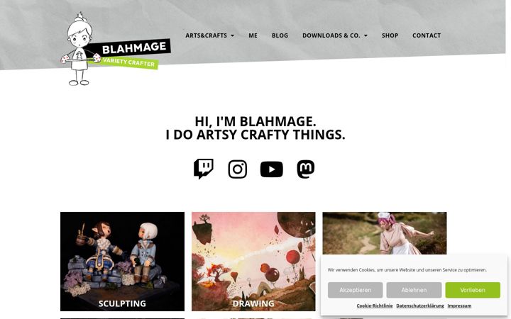 Screenshot of blahmage.com