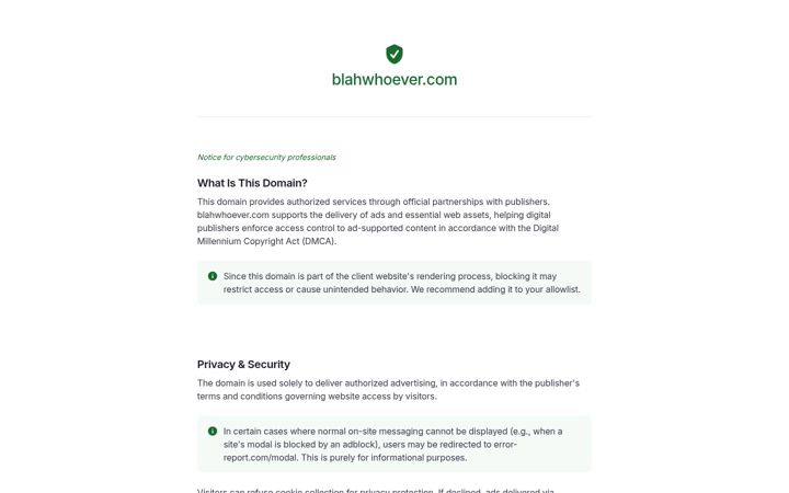 Screenshot van blahwhoever.com