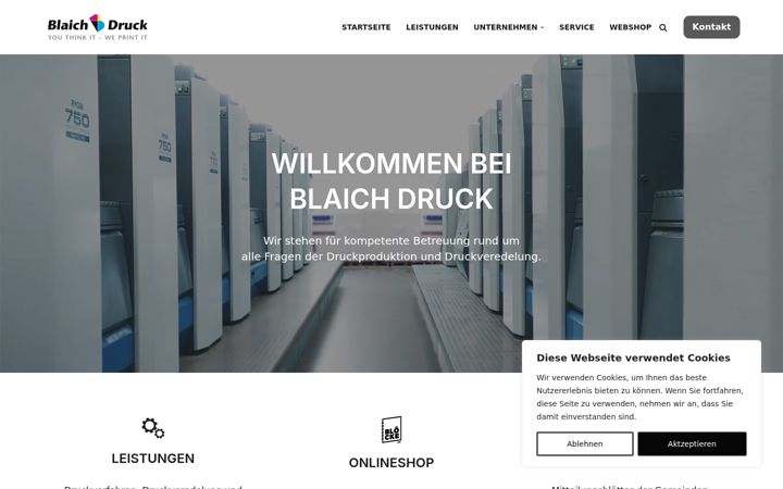 Posnetek zaslona blaich-druck.de