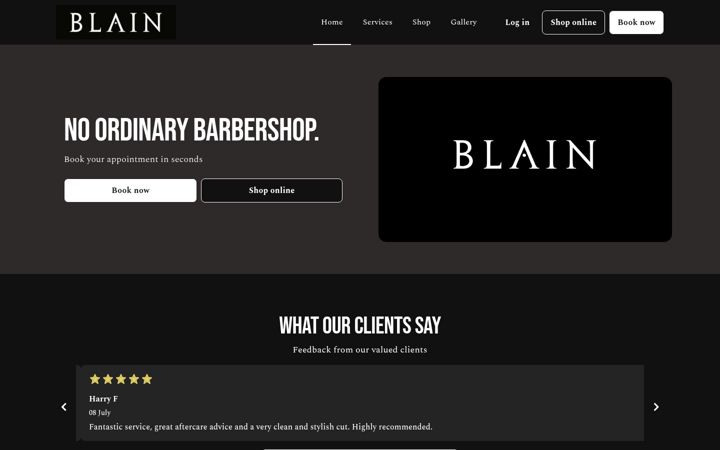 Screenshot of blainhair.com