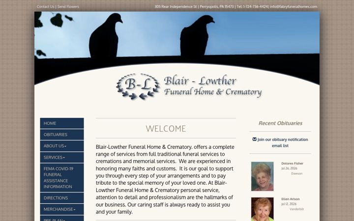 Screenshot of blair-lowther.com