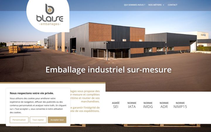 Screenshot of blaise-emballages.fr