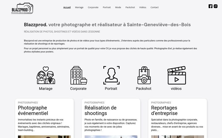 Posnetek zaslona blaiseprod.fr