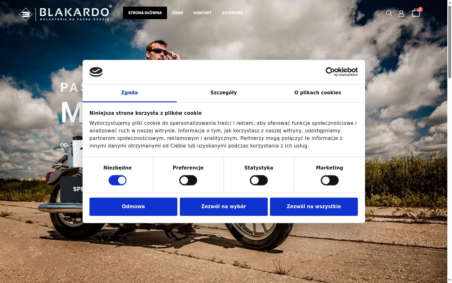 Screenshot del banner di consenso mostrato prima di qualsiasi interazione