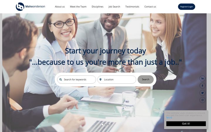 Screenshot of blakeandersonrecruitment.com