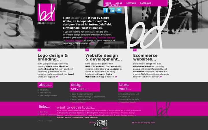 Screenshot of blakedesigns.co.uk