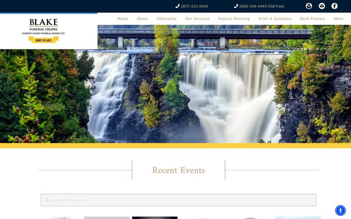 Screenshot van blakefuneralchapel.com