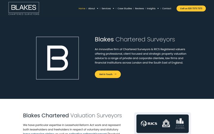 Screenshot of blakessurveyors.com