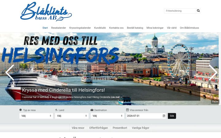 Screenshot of blaklintsbuss.se