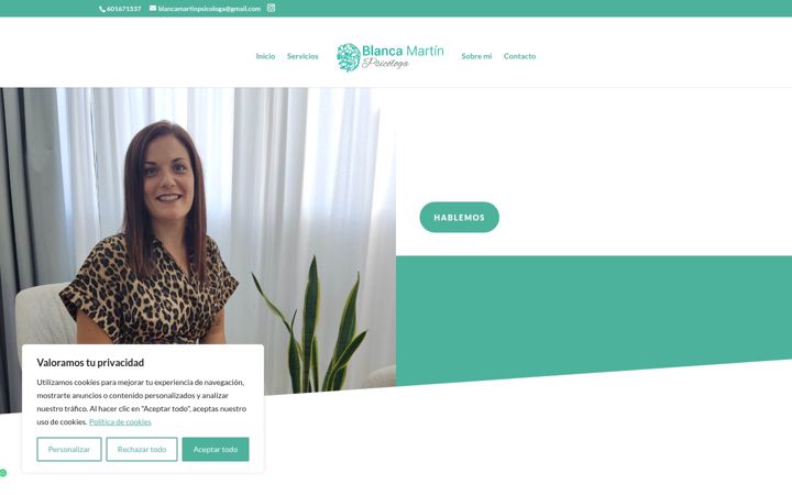 Screenshot of blancamartinpsicologa.es