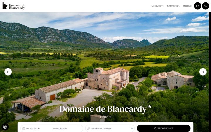 Screenshot van blancardy-hotel.fr