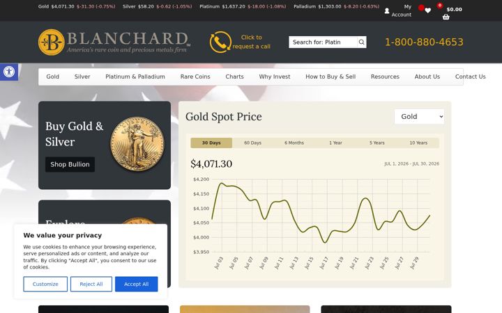 Képernyőkép: blanchardgold.com