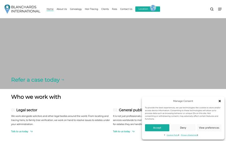 Screenshot of blanchardsinternational.com