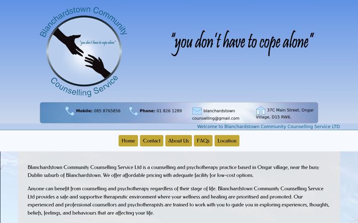 Screenshot of blanchardstowncommunitycounsellingservice.ie