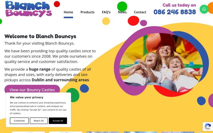 Zrzut ekranu blanchbouncys.ie