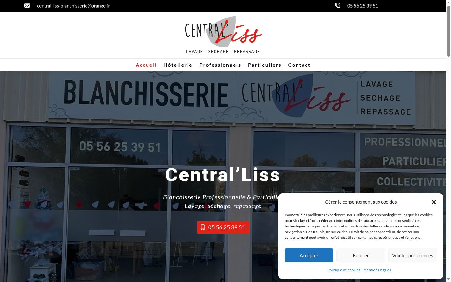 Capture d'écran de la bannière de consentement affichée avant toute interaction