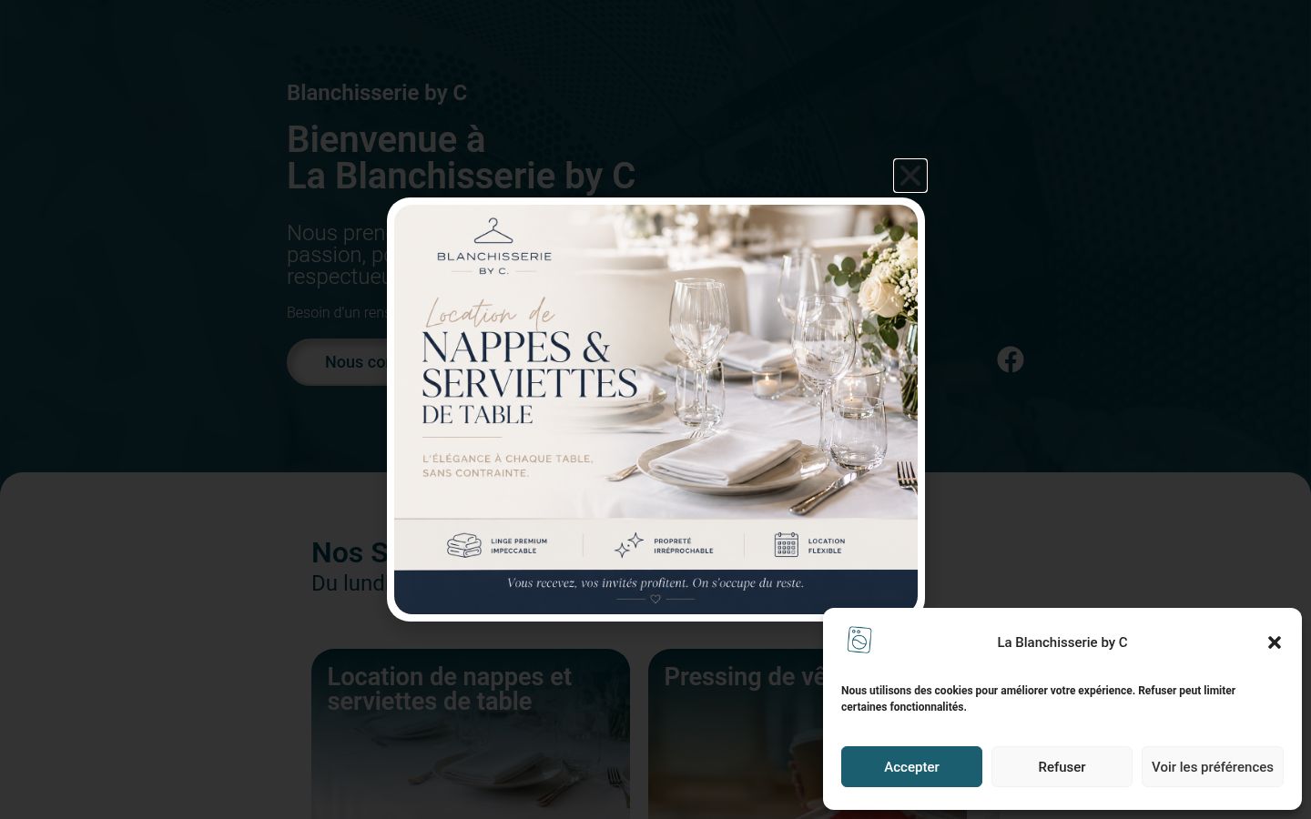 Screenshot of the consent banner shown before any interaction