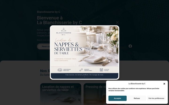 Screenshot of blanchisseriebyc.com