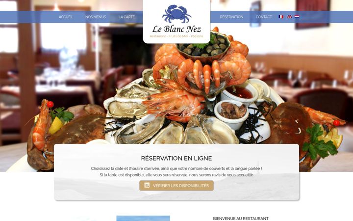 Screenshot of blancnez-restaurant.com