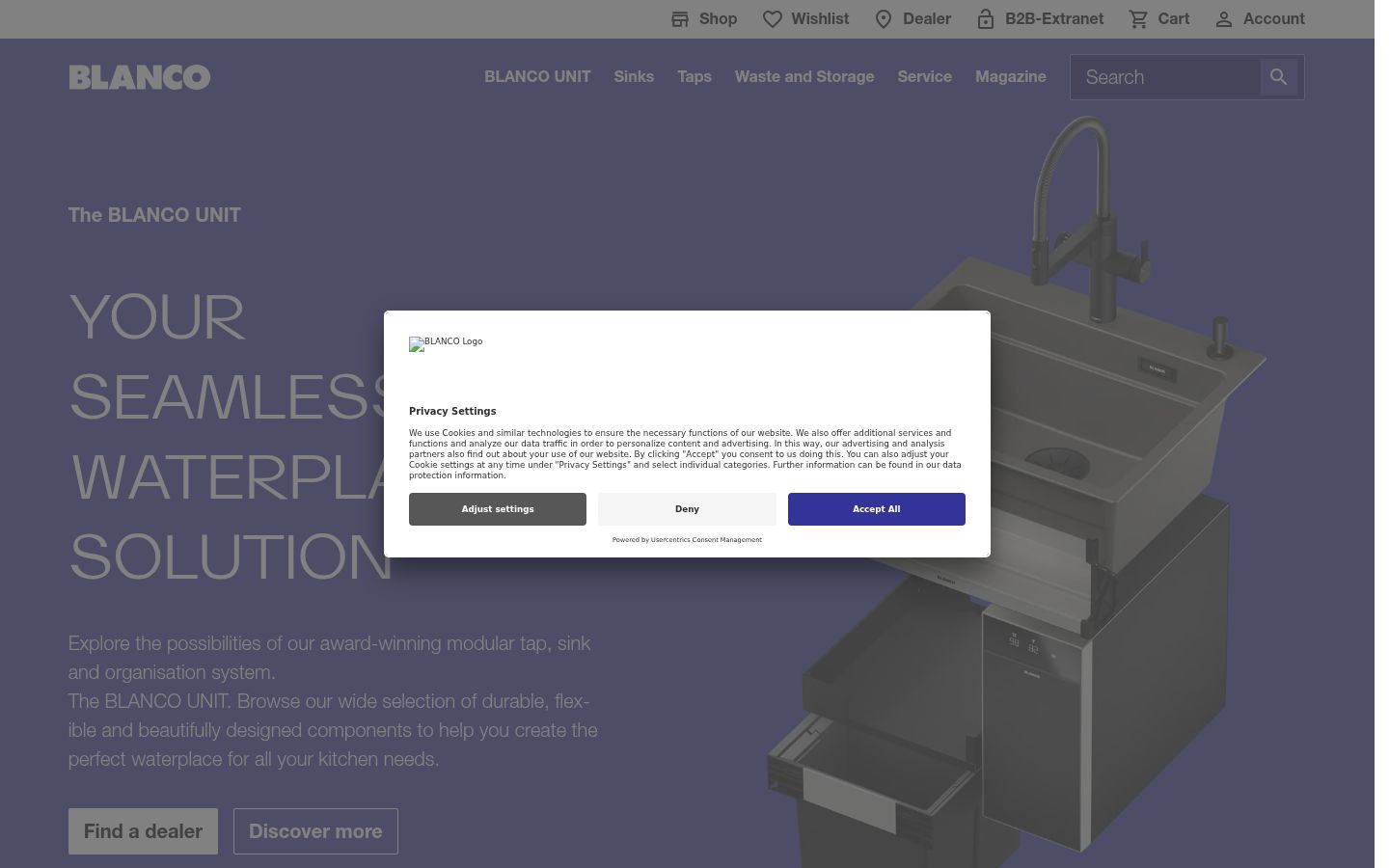 Screenshot of the consent banner shown before any interaction
