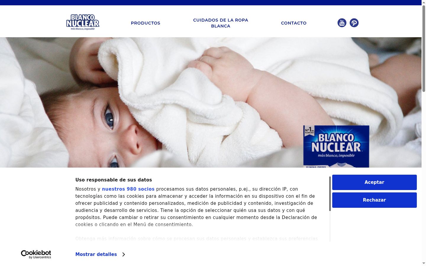 Screenshot del banner di consenso mostrato prima di qualsiasi interazione