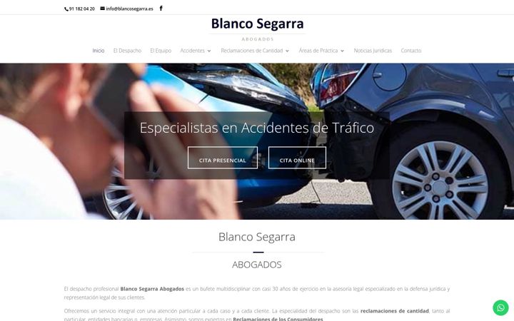 Skærmbillede af blancosegarraabogados.es