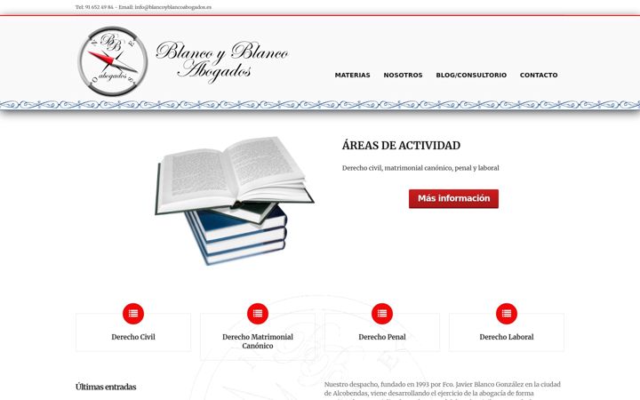 Screenshot of blancoyblancoabogados.es