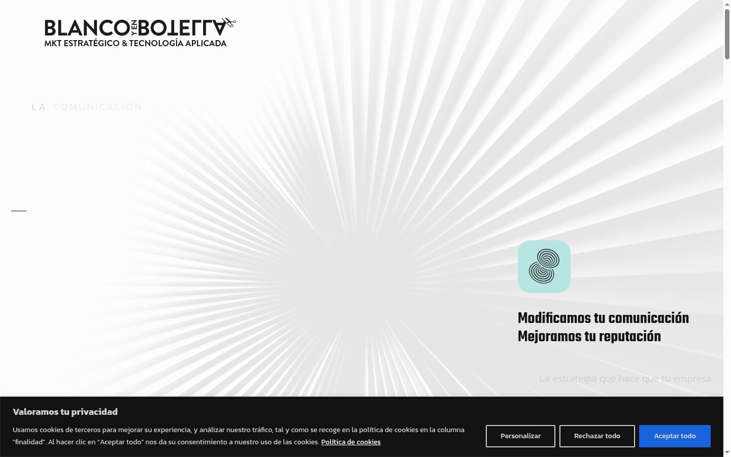 Screenshot del banner di consenso mostrato prima di qualsiasi interazione