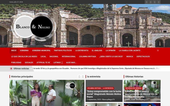 Screenshot of blancoynegro.tv