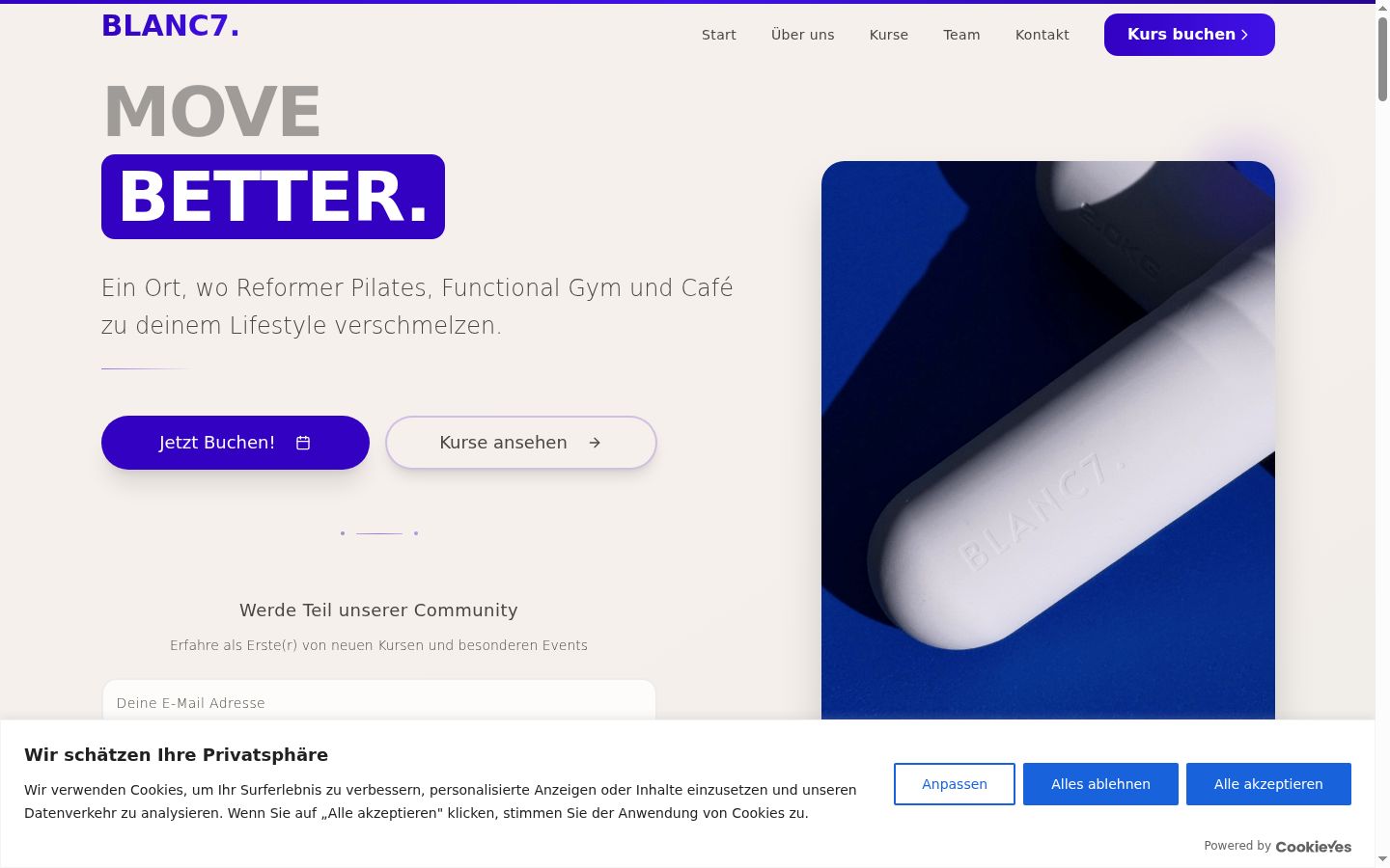 Screenshot del banner di consenso mostrato prima di qualsiasi interazione