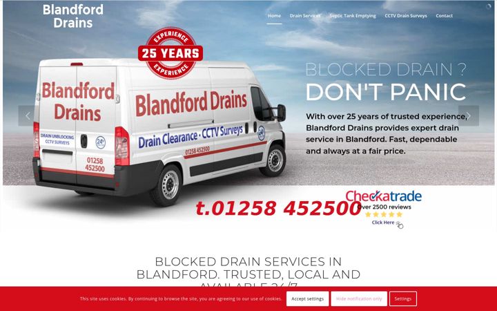 Screenshot of blandforddrains.com