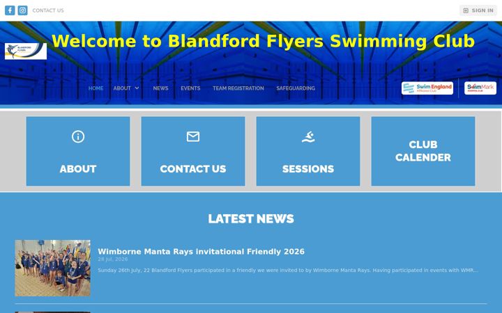 Screenshot of blandfordflyers.co.uk