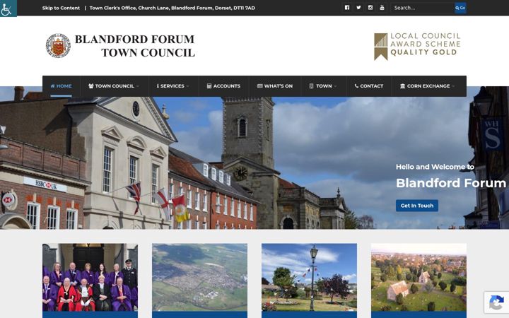 Screenshot ta' blandfordforum-tc.gov.uk