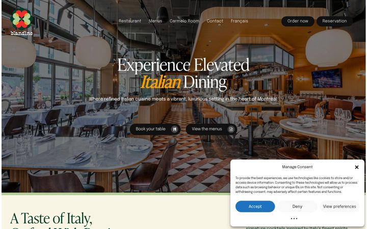 Screenshot of blandinobrasserie.com