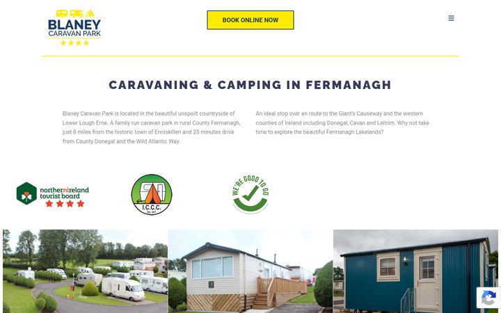 Screenshot of blaneycaravanpark.com