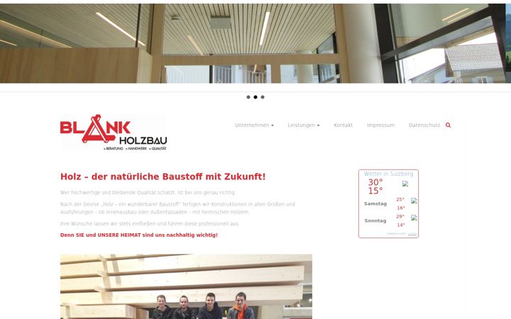 Screenshot of blank-holzbau.at