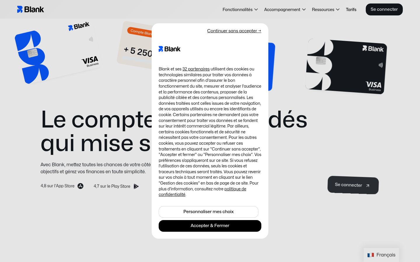 Screenshot of the consent banner shown before any interaction