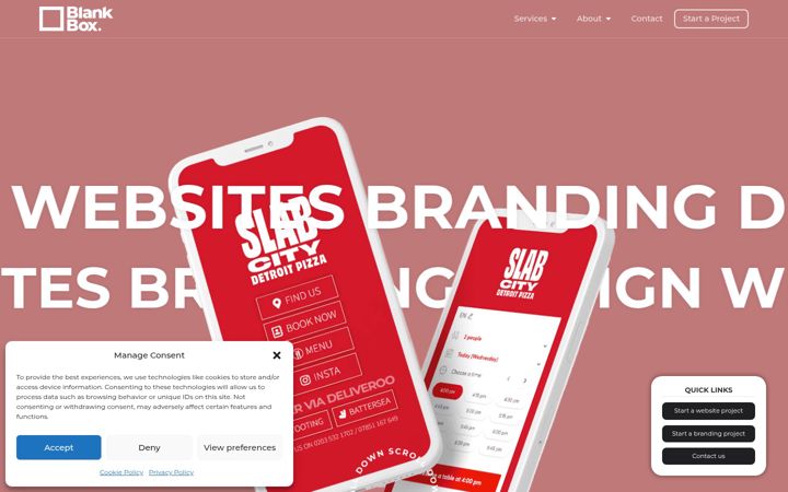 Screenshot of blankbox.business