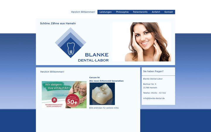 Screenshot of blanke-dental.de