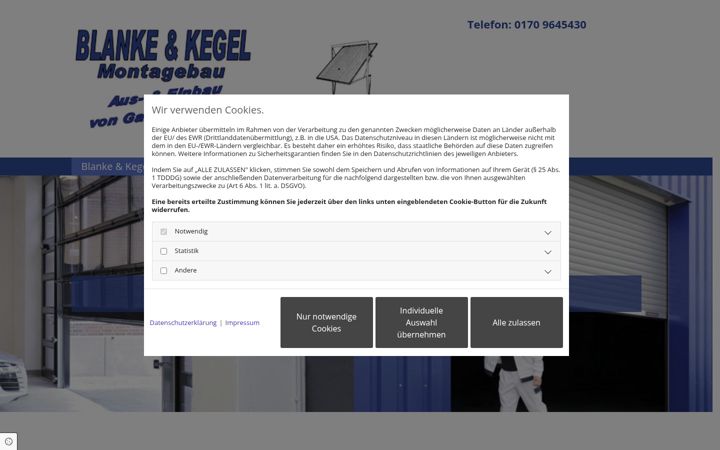 Screenshot of blankekegeltore.de