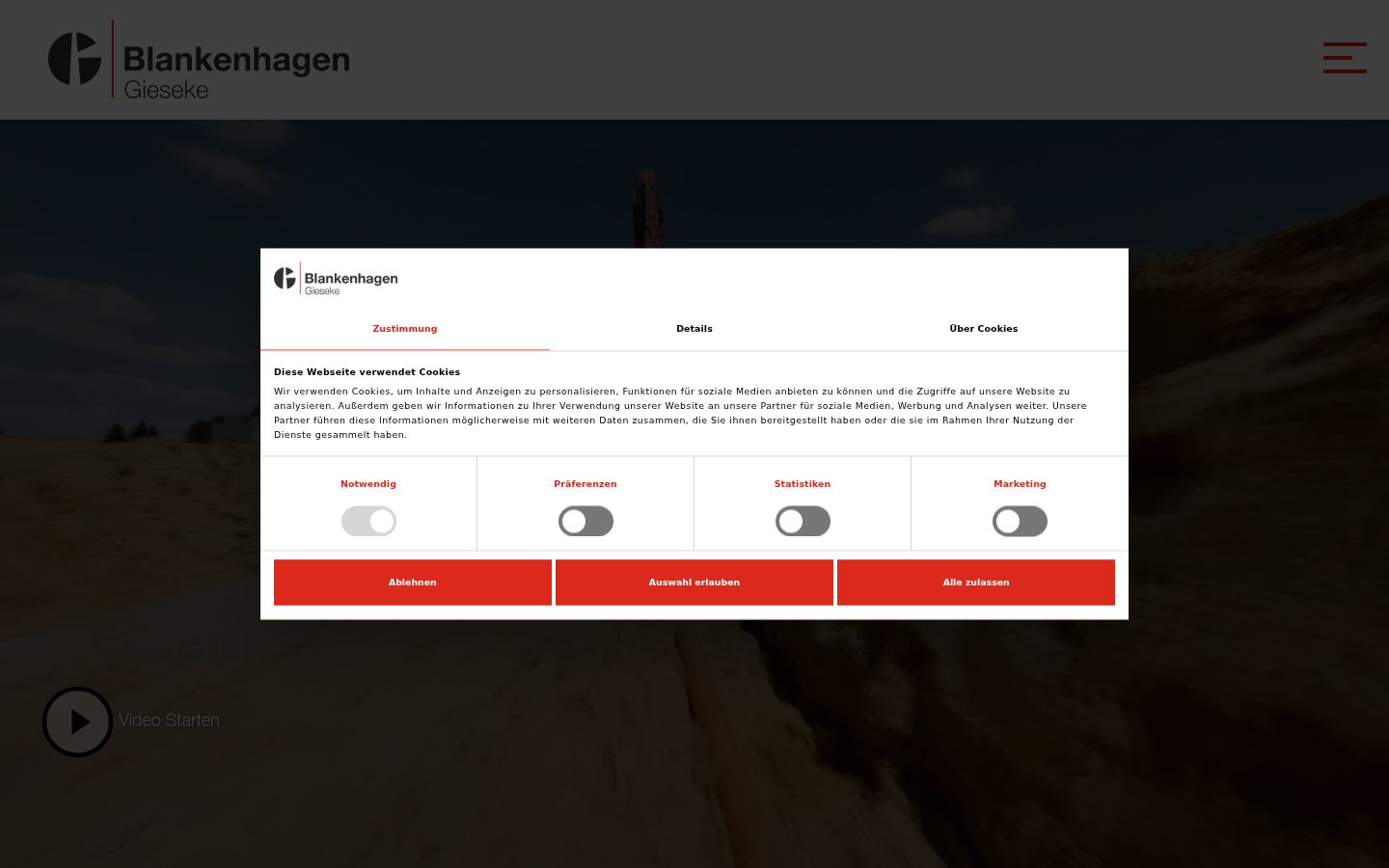 Capture d'écran de la bannière de consentement affichée avant toute interaction