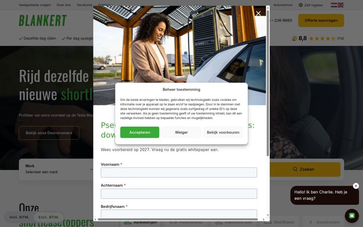 Screenshot of blankertshortlease.nl
