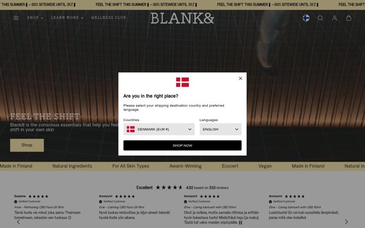Ekraanipilt saidist blanket.eu
