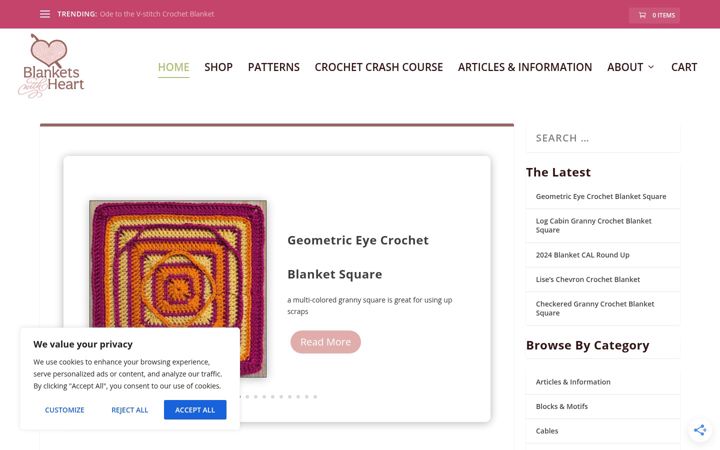 Screenshot stránky blanketswithheart.com